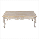 Coffee Table Oak Wood Plywood Veneer White Washed Finish - 