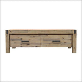 Coffee Table Solid Acacia Wood & Veneer 1 Drawers Storage 