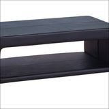 Coffee Table Upholstered Pu Leather in Black Colour with 