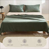 Cosy Club Sheet Set Cotton Sheets Double Green Beige - Home 