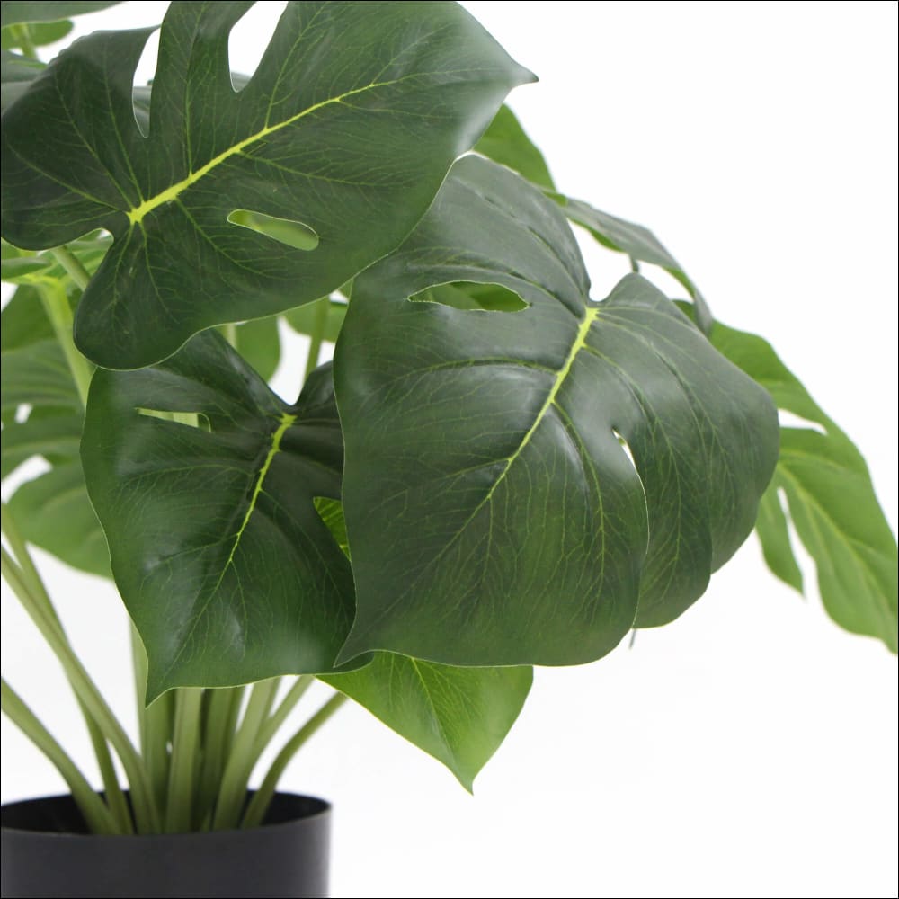 Dense Potted Artificial Split Philodendron Plant with Real 