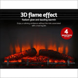 Devanti 2000w Electric Fireplace Mantle Portable fire Log 