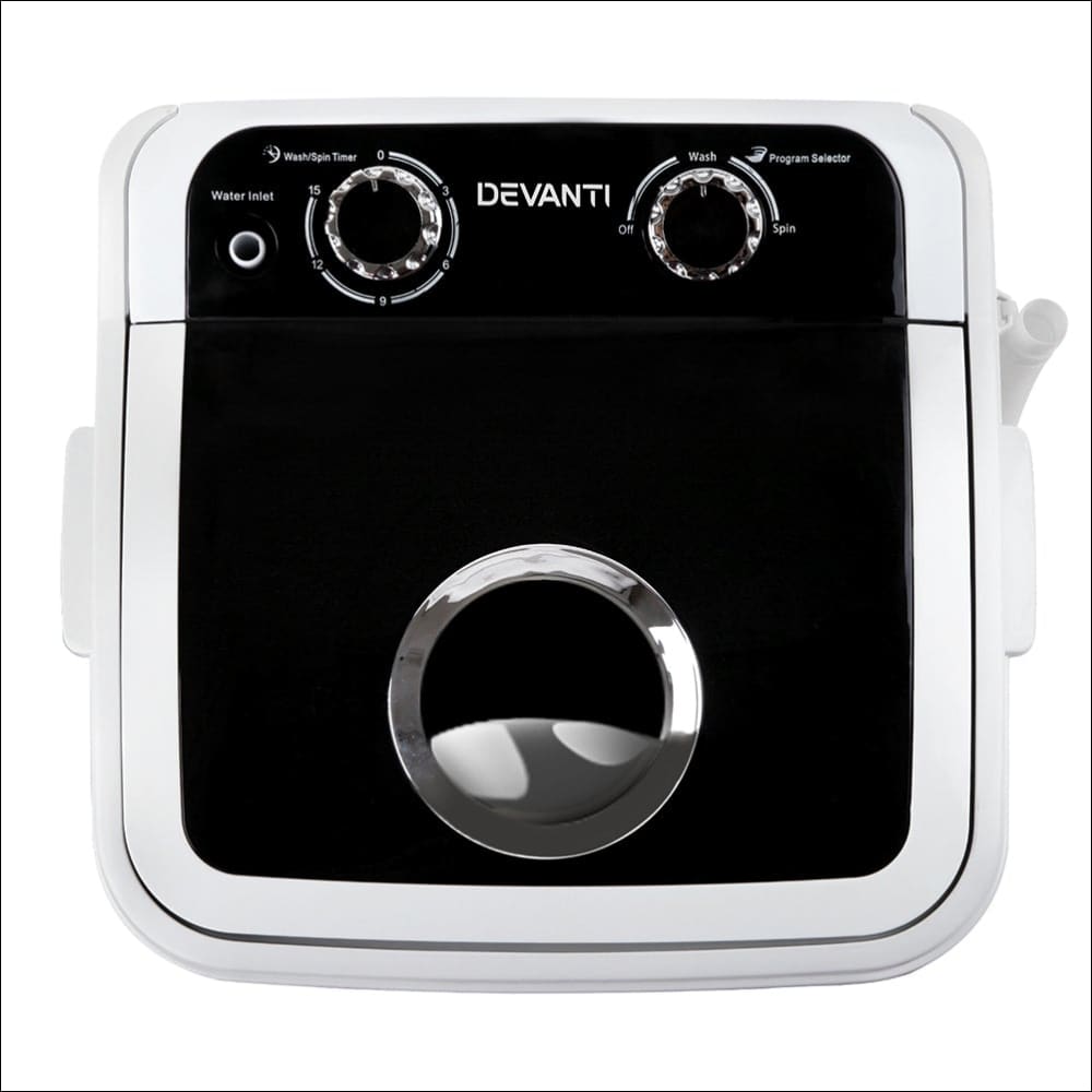 Devanti 4.6kg Mini Portable Washing Machine - Black - 