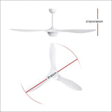 Devanti 52’’ Ceiling Fan with Light Remote Dc Motor 3 Blades