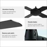 Devanti 52’’ Ceiling Fan W/remote - Black - Appliances > 