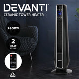 Devanti Electric Ceramic Tower Fan Heater Portable 