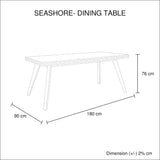 Dining Table 180cm Medium Size Solid Acacia Wooden Frame in 