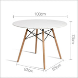 Artiss Dining Table 4 Seater Round Replica Dsw Eiffel 