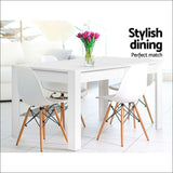 Artiss Dining Table 4 Seater Wooden Kitchen Tables White 