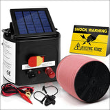 Electric Fence Energiser 5km Solar Power Charger Set + 2000m Tape