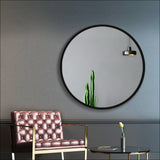 Embellir 60cm Wall Mirror Round Bathroom Makeup Mirror - 