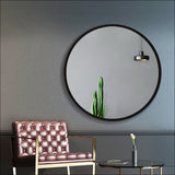 Embellir 80cm Wall Mirror Bathroom Round Makeup Mirror - 