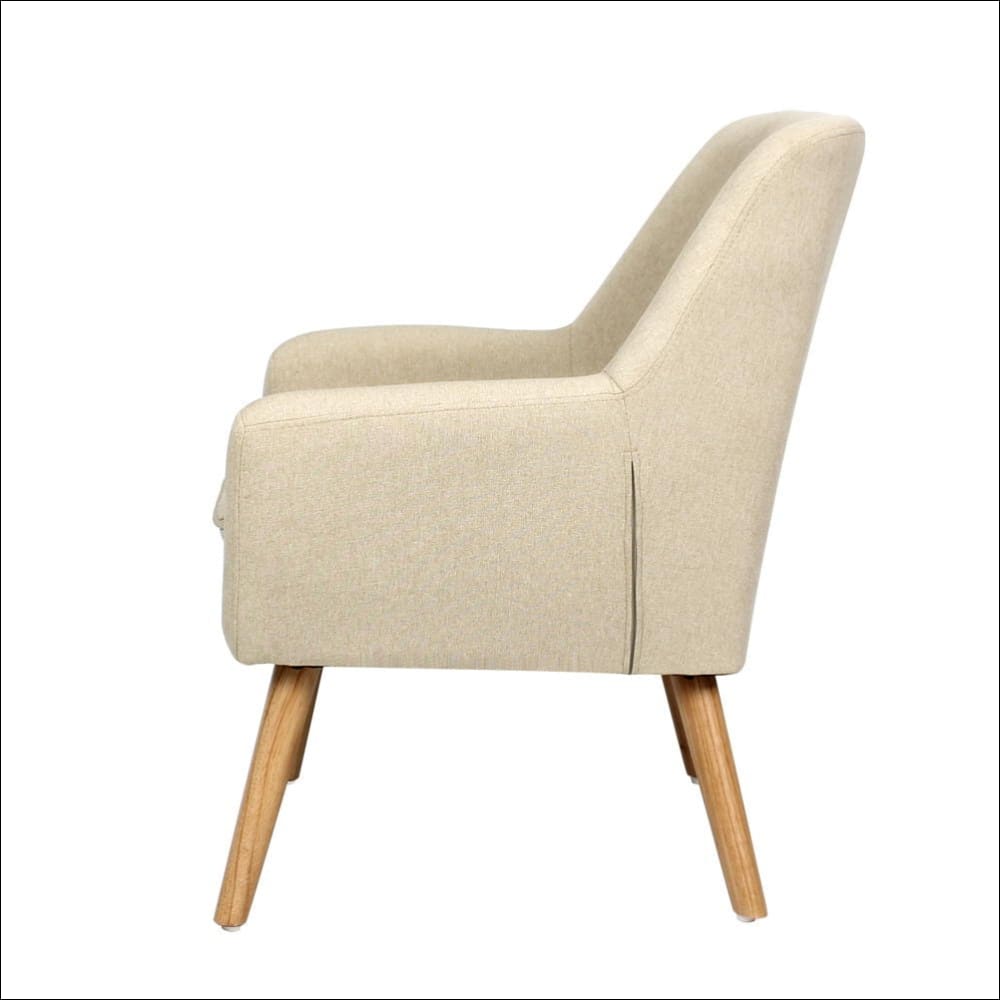 Artiss Fabric Dining Armchair - Beige - Furniture > Living 
