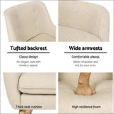 Artiss Fabric Dining Armchair - Beige - Furniture > Living 