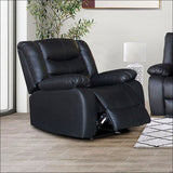 Fantasy Recliner Pu Leather 1r Black - Furniture > Living 