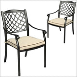 Fiji Metal Outdoor Dining Chair with Cushions (1 Pair) - 