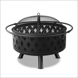 Fire Pit Bbq Charcoal Grill Ring Portable Outdoor Kitchen 