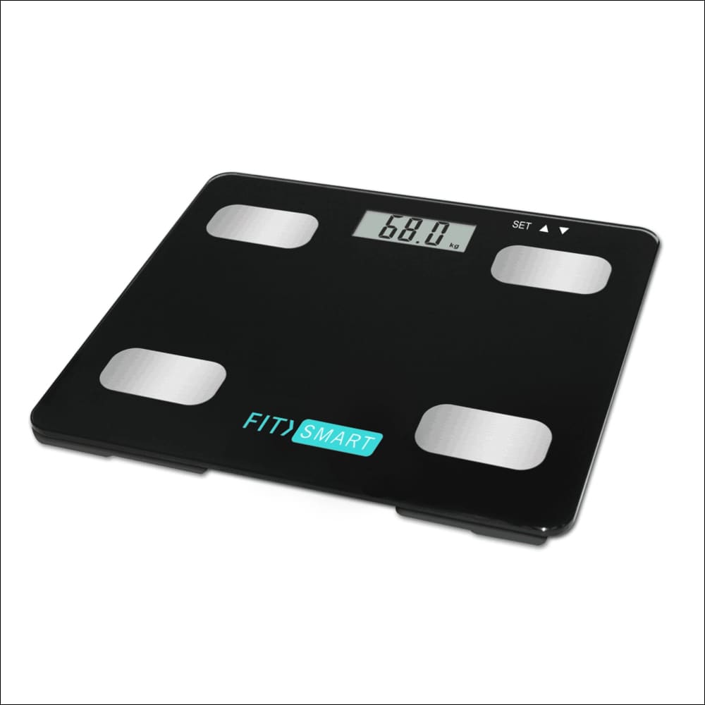 Fit Smart Electronic Floor Body Scale Black Digital Lcd 