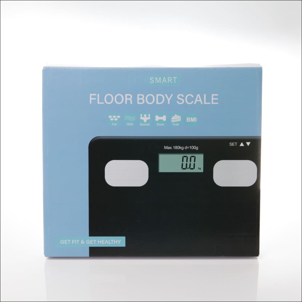 Fit Smart Electronic Floor Body Scale Black Digital Lcd 
