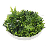 Flowering White Artificial Green Wall Disc Uv Resistant 75cm