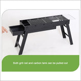 Foldable Portable Bbq Charcoal Grill Barbecue Camping 