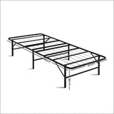Artiss Foldable Single Metal Bed Frame - Black - Furniture >