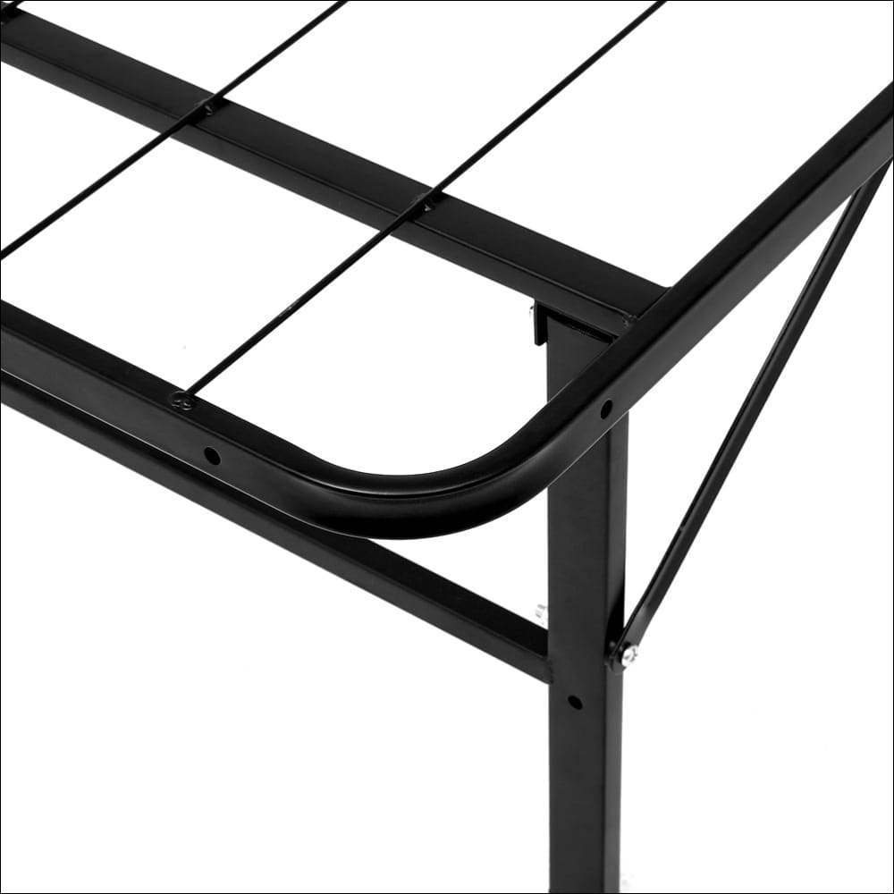 Artiss Foldable Single Metal Bed Frame - Black - Furniture >