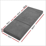 Giselle Bedding Folding Foam Portable Mattress Grey - 