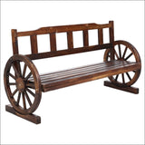 Garden Bench Wooden Wagon Chair 3 Seat Outdoor Furniture Backyard Lounge Charcoal