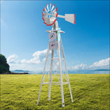 Garden Windmill 4ft 146cm Metal Ornaments Outdoor Decor 