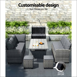 Gardeon 9-seater Outdoor Dining Set Patio Furniture Wicker 