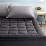 Giselle Double Mattress Topper Pillowtop 1000gsm Charcoal 