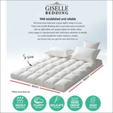 Giselle Single Mattress Topper Pillowtop 1000gsm Microfibre 