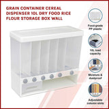 Grain Container Cereal Dispenser 10l Dry Food Rice Flour 