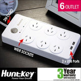 Huntkey Power Board (sac604) with 6 Sockets and 2 Usb Ports 