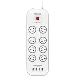 Huntkey Power Board (sac807) with 8 Sockets and 4 Usb Charging Port and Surge Protection (total