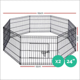 I.pet 2x24 8 Panel Pet Dog Playpen Puppy Exercise Cage 