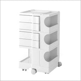 In Bedside Table side Tables Nightstand Organizer Replica Boby Trolley 5tier White