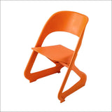 In Set Of 4 Dining Chairs Office Cafe Lounge Seat Stackable Plastic Leisure Chairs Orange