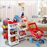 Keezi 24 Piece Kids Super Market Toy Set - Red & White - 
