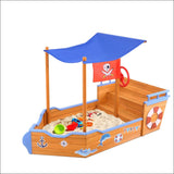 Keezi Boat Sand Pit with Canopy - Baby & Kids > Toys
