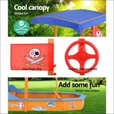 Keezi Boat-shaped Canopy Sand Pit - Baby & Kids > Toys