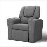 Keezi Kids Recliner Chair Grey Linen Soft Sofa Lounge Couch 