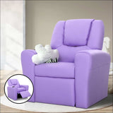 Keezi Kids Recliner Chair Purple Pu Leather Sofa Lounge 