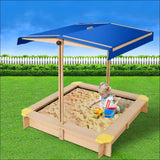 Keezi Wooden Outdoor Sand Box Set Sand Pit- Natural Wood - 