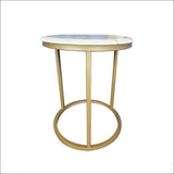 Kelly side Table - White on Champagne - 45cm
