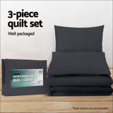 King Size Classic Quilt Cover Set - Black - Home & Garden > 