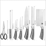 Kitchen Knife Block Set 8 Stainless Steel Knives with Wooden