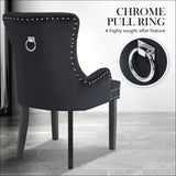 La Bella 2 Set Black French Provincial Dining Chair Ring 