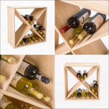 La Bella 24 Bottle Timber Criss Cross Wine Rack Storage 
